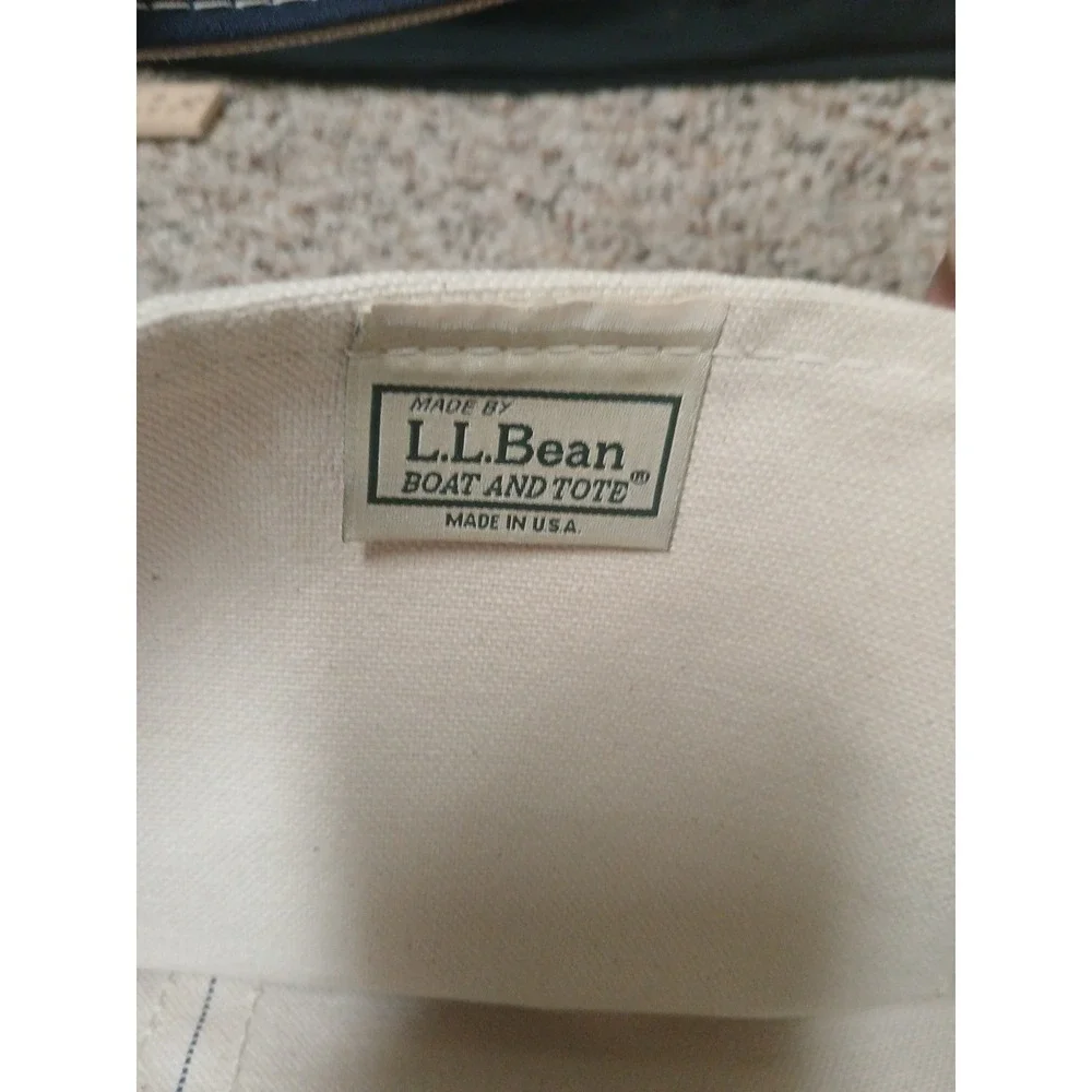 LL Bean Boat and Tote Navy Handles Made In USA Vintage VGC!!!